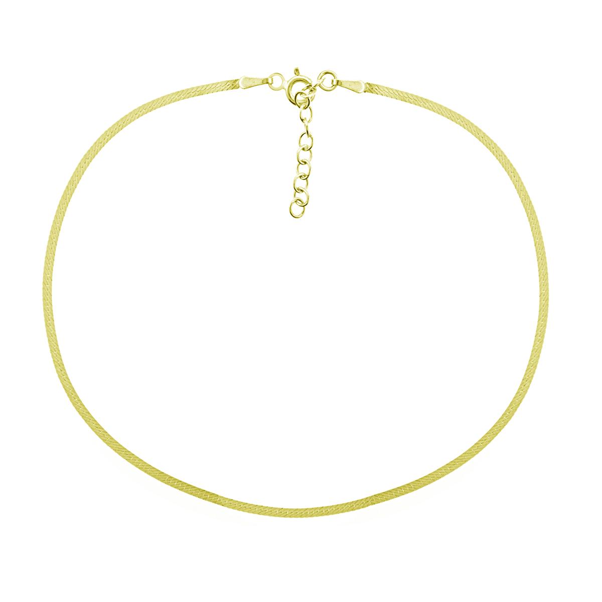 Barefootsies Herringbone Anklet Gold Plating Over Sterling