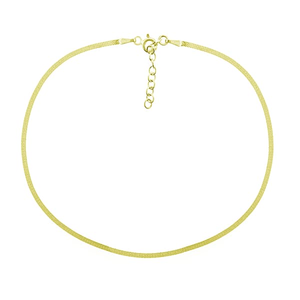 Barefootsies Herringbone Anklet Gold Plating Over Sterling - image 