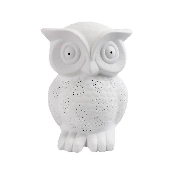 Simple Designs Porcelain Wise Owl Shaped Animal Light Table Lamp