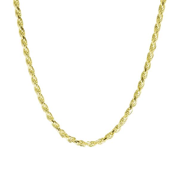 22in. Solid Polished Vermeil Sterling Silver Rope Chain Necklace - image 