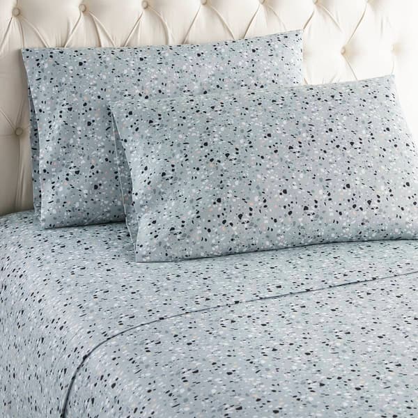 Micro Flannel(R) Terrazzo Light Grey Printed Deep-Pocket Sheet Set - image 