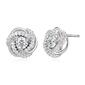 Forever Facets Rhodium Plated April Love Knot Earrings - image 1
