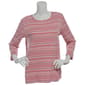 Petite Hasting & Smith 3/4 Sleeve Stripe Open Crewneck - image 1