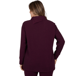 Plus Size Ruby Rd. Premium Luxe Rib Cable Knit Trim Sweater