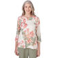 Womens Alfred Dunner Tuscan Sunset Placed Floral Texture Top - image 1