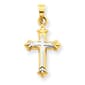 Gold Classics(tm) 14kt. Two Tone with Rhodium Cross Charm - image 1