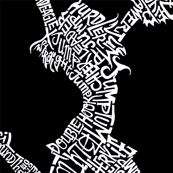 Womens LA Pop Art Cheer Word Art Graphic Tee