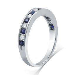 Nova Star® 1/3ctw. Lab Grown Diamond & Blue Sapphire Band Ring