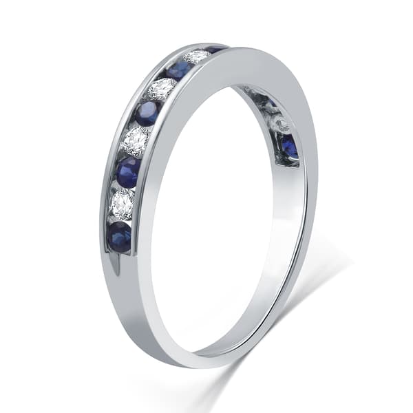 Nova Star® 1/3ctw. Lab Grown Diamond & Blue Sapphire Band Ring
