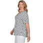 Plus Size Emaline Key Items Short Sleeve Abstract V Neck Blouse - image 4