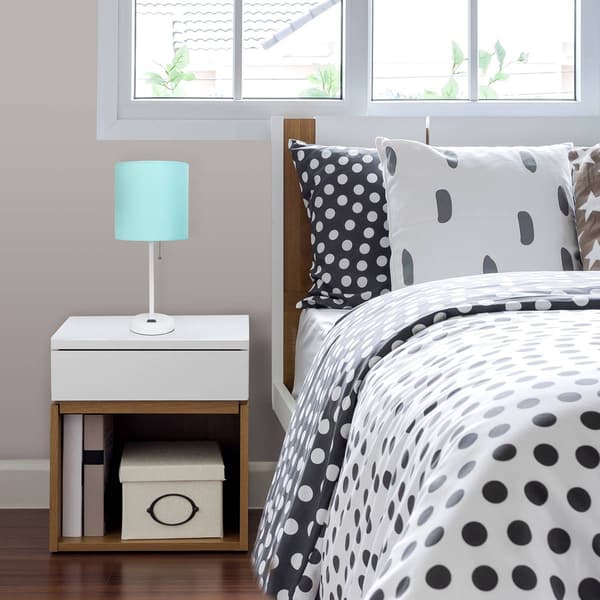 LimeLights Stick Lamp w/Charging Outlet & Fabric Shade