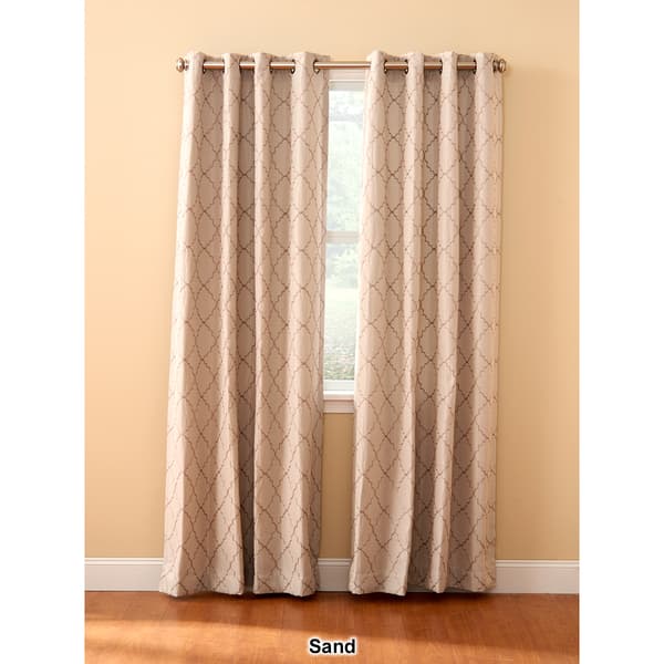 Lakewood Embroidered Blackout Grommet Curtain Panel