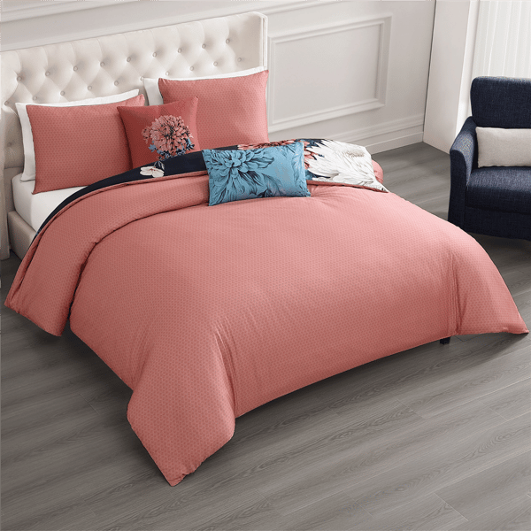 Bebejan Navy Mums 5pc. Reversible Comforter Set