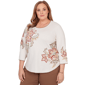Plus Size Alfred Dunner Spice Market Floral Embroidery Blouse - image 3