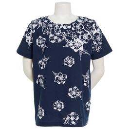 Petite Hasting & Smith Short Sleeve Floral Place Tee