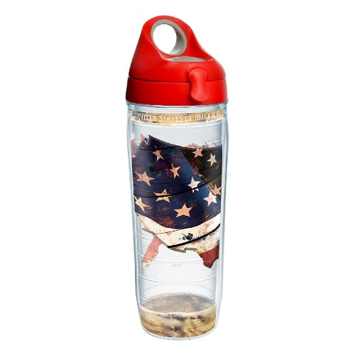 Tervis(R) 24oz. Woodgrain American Flag Water Bottle with Lid - image 
