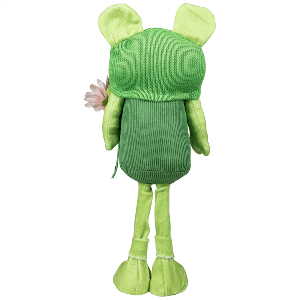 Northlight Standing Gnome with Glittered Frog Hat Spring Décor