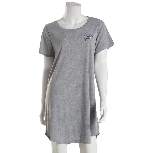 Womens Lucky Short Sleeve Pointelle Lucky You Nightshirt - image 