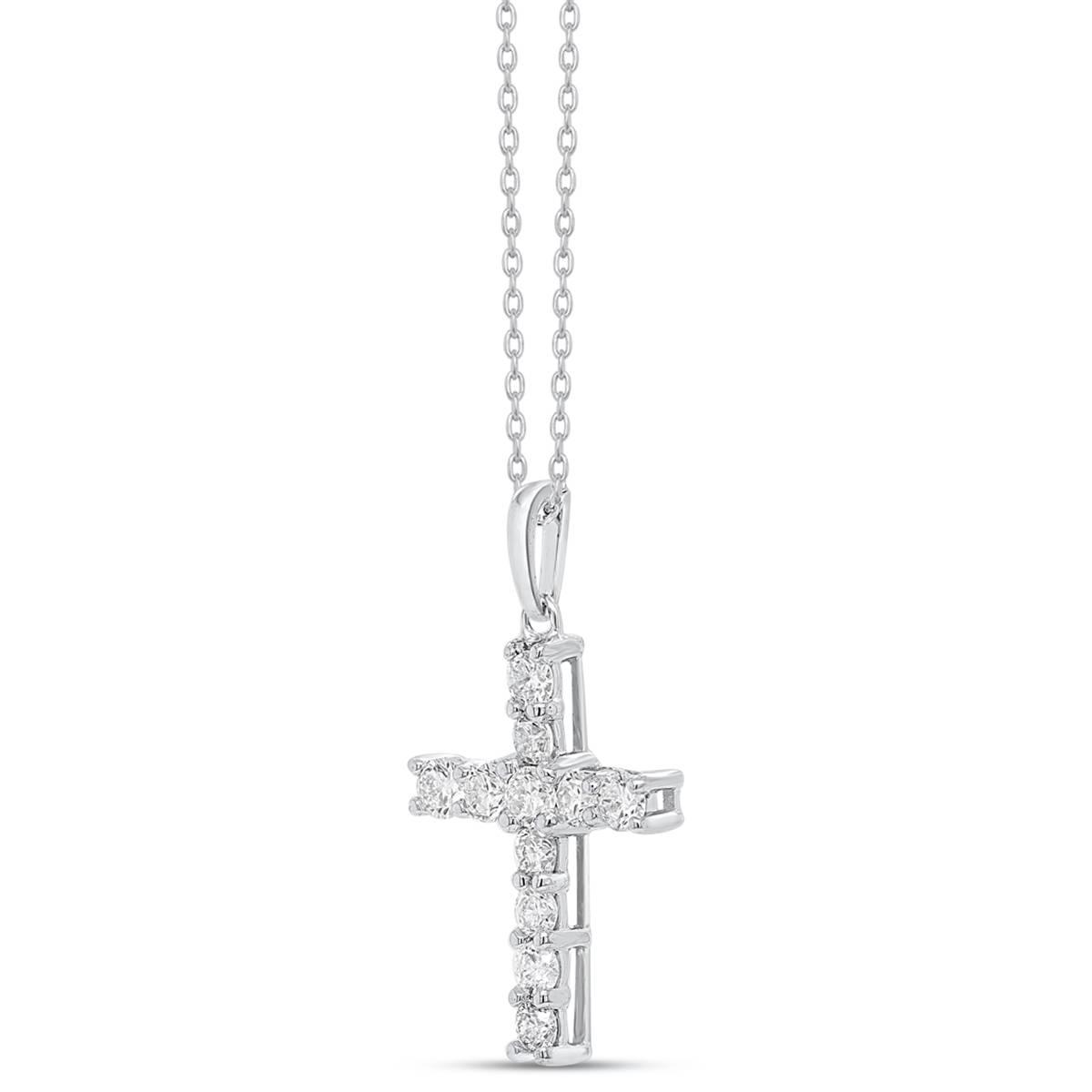 Nova Star® Sterling Silver Lab Grown Diamond Cross Pendant