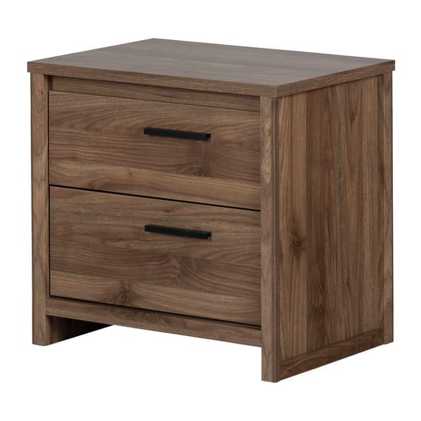 South Shore Tao Natural Walnut 2-Drawer Nightstand