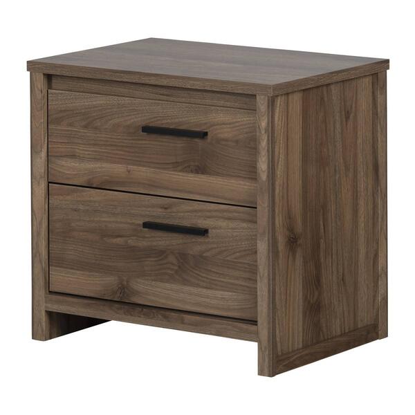South Shore Tao Natural Walnut 2-Drawer Nightstand - image 