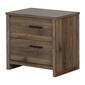 South Shore Tao Natural Walnut 2-Drawer Nightstand - image 1
