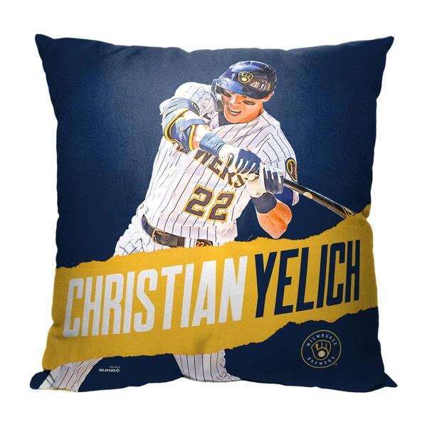Northwest Milwaukee Brewers 22 Christian Yelich Throw Pillow - image 