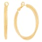 14kt. Gold Over Brass 40mm Diamond Cut Double Hoop Earrings - image 1