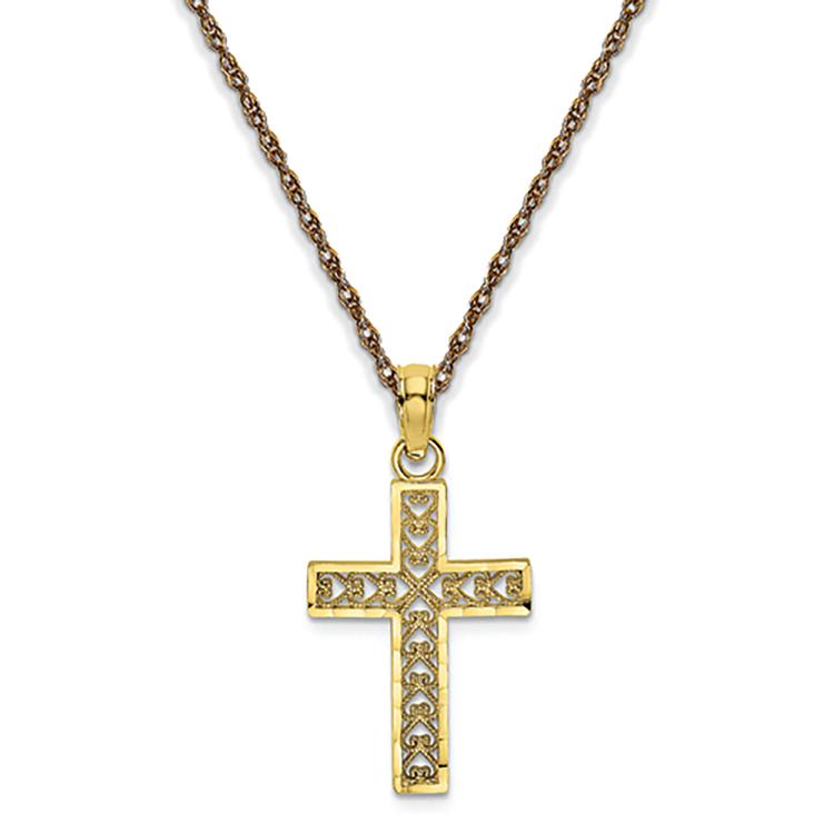 Gold Classics(tm) 10kt. Yellow Gold Cross Charm Necklace