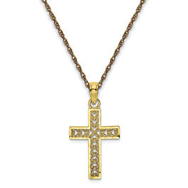 Gold Classics&#40;tm&#41; 10kt. Yellow Gold Cross Charm Necklace