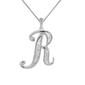 Marsala Silver-Tone 1/10ctw. Diamond Initial R Pendant - image 1