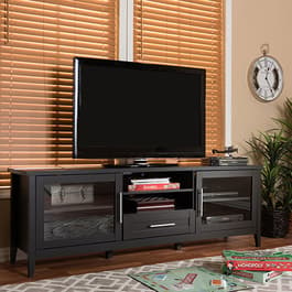 Baxton Studio Espresso TV Stand with One Drawer