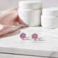 Saffron Sterling Silver Pink Moissanite Diamond Stud Earrings - image 5