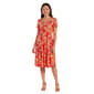Womens Sami & Jo Short Sleeve Seam Tropical Leaf A-Line Dress - image 1
