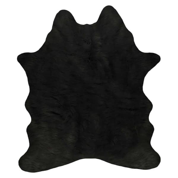 9th & Pike&#40;R&#41; Black Faux Cowhide Shag Area Rug