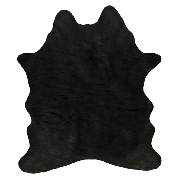 9th & Pike&#40;R&#41; Black Faux Cowhide Shag Area Rug - image 
