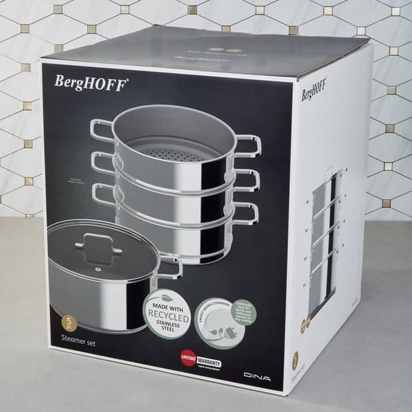 BergHOFF Helix 5pc. Stainless Steel Steamer Set w/ Glass Lids