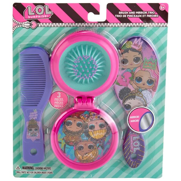 Girls L.O.L. Surprise! Pop Up Hair Brush & Mirror Trio Set - image 