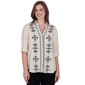 Womens Ruby Rd. Tropical Noir Roll Tab Sleeve Front Button Blouse - image 1