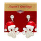 Santa Hat Paw Print Fishhook Earrings - image 2
