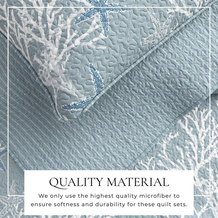 FreshFolds Fenwick 3pc. Reversible Coral Quilt Set