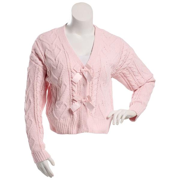Juniors Plus Madden Girl Cable Bow Cardigan