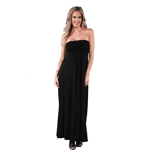 Womens 24/7 Comfort Apparel Strapless Maxi Dress