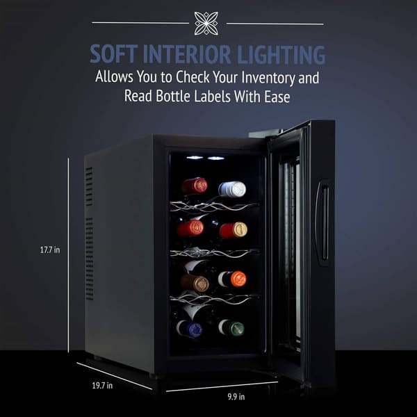 Ivation 8 Bottle Thermoelectric Quiet Freestanding Wine Cooler