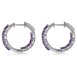 Gemstone Classics™ 4x3mm Oval Amethyst Inside Out Hoop Earrings
