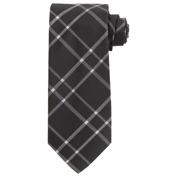 Mens Calvin Klein Stitch Plaid XL Tie - image 