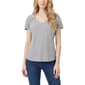 Petite NY Collection Short Sleeve Vneck Burnout Slub Jersey Knit - image 1