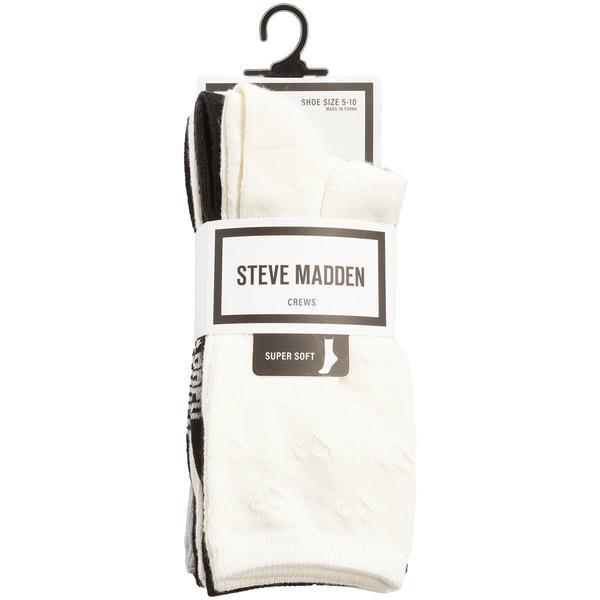 Womens Steve Madden 5pk. Pointelle Heart Crew Socks - image 