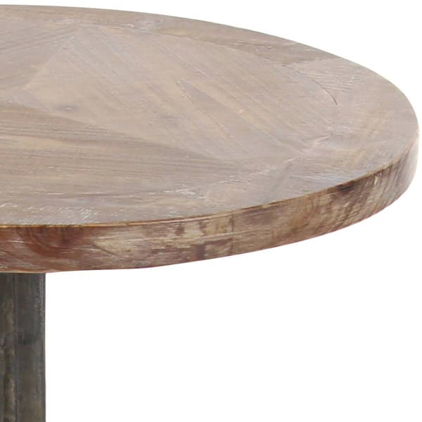 9th & Pike® Black Metal and Wood Coastal Accent Table