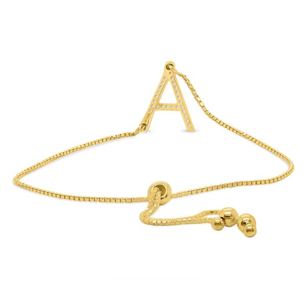 Nova Star® Gold-Plated 1/10ctw. Lab-Grown Diamond A Bolo Bracelet